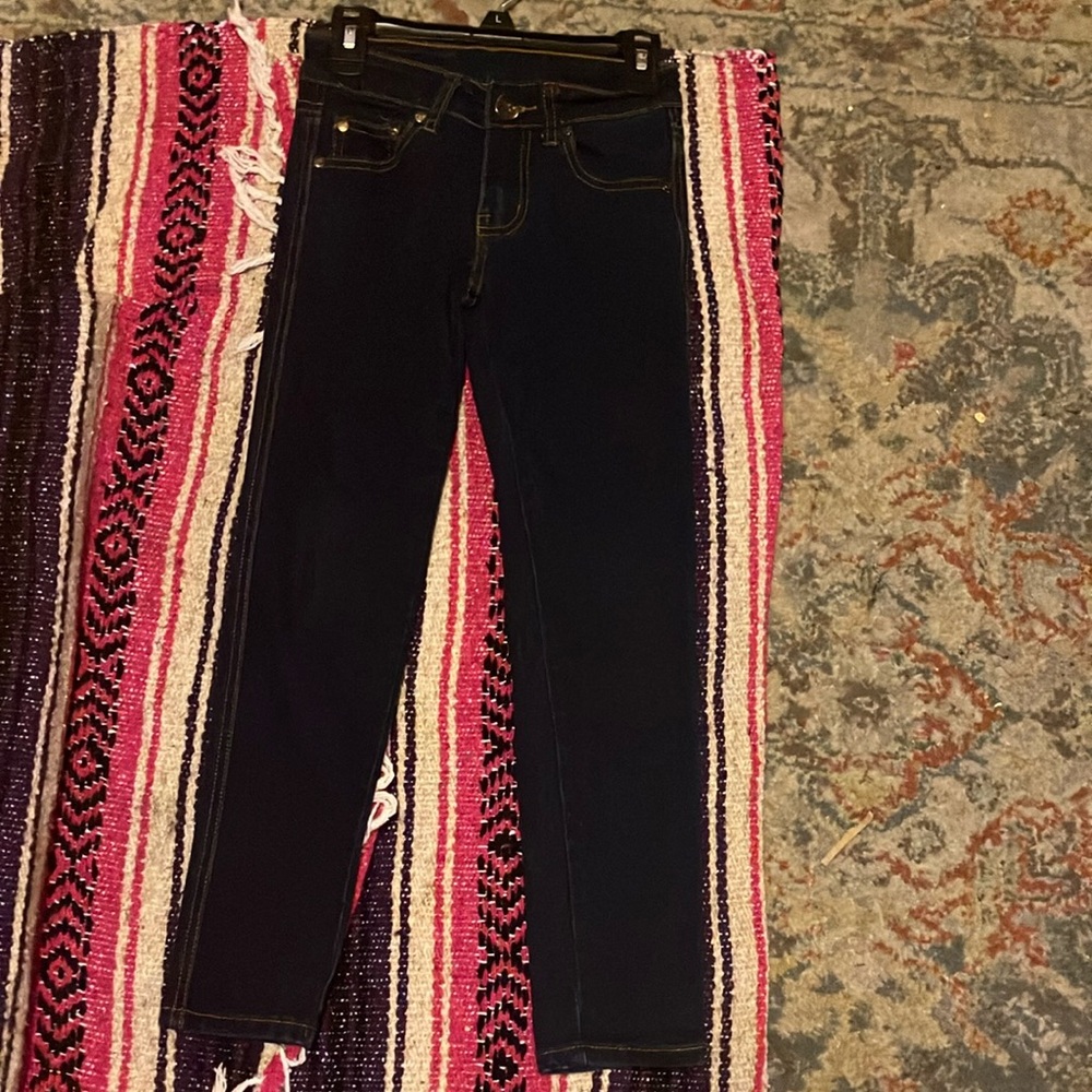 Black Skinny Jeans with Vibrant Stripes
